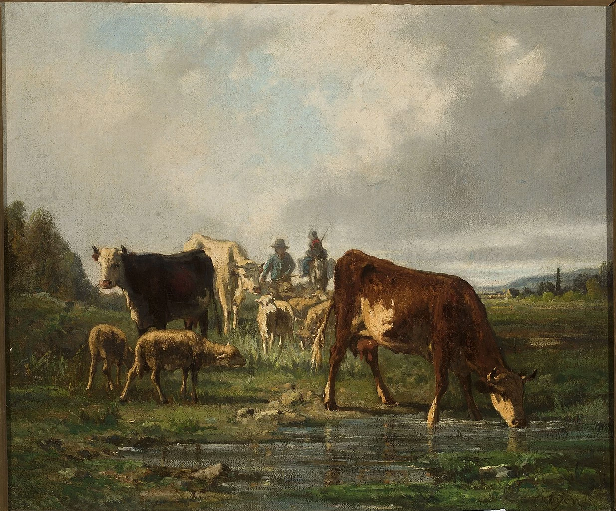 Bestiame alla pozza d'acqua - National Museum in Warsaw